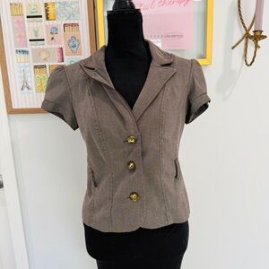 Byer California Y2K Brown Short Sleeve Blazer Top – Office Siren